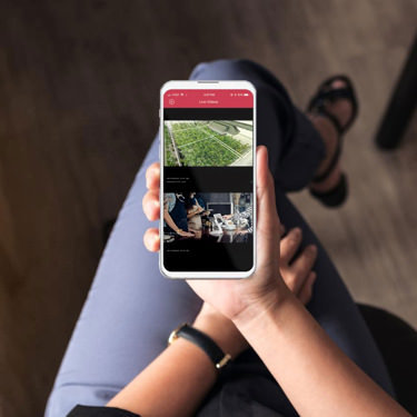 smartphone accessing door video monitoring